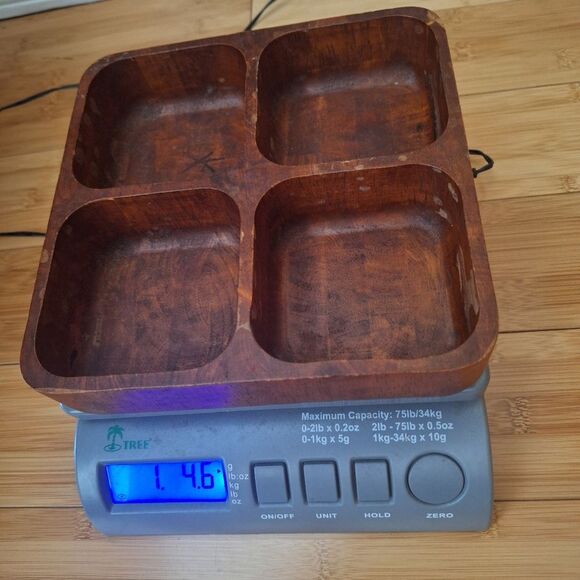 Solid Wood Tray Compartment Nuts Dried Fruit Trinket Organizer Display Decor TLC - Picture 16 of 16